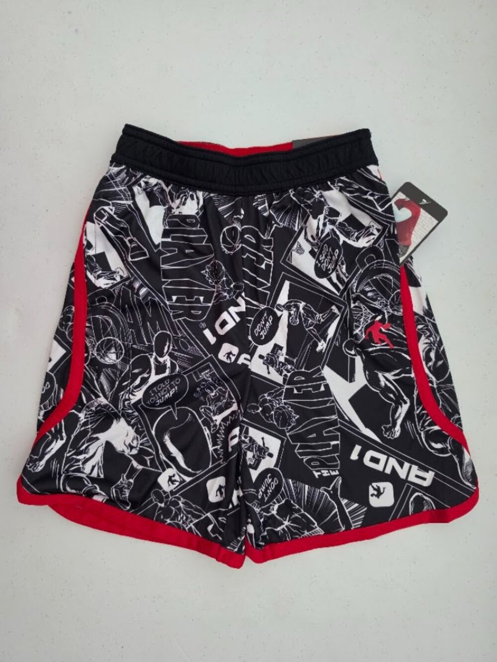 AND1 Boys Comic Graphic Athletic Basketball Shorts, Size XS (4/5).